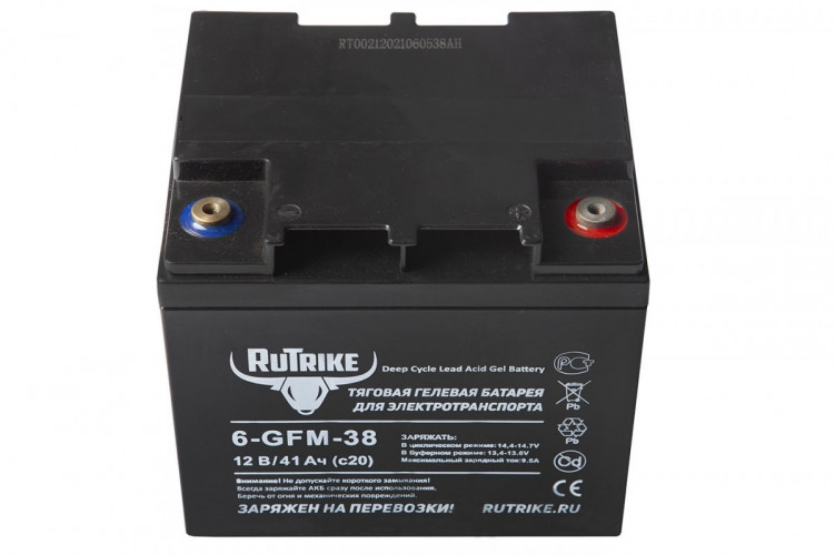 Тяговый гелевый аккумулятор RuTrike 6-GFM-38A (12V41A/H C20) в Иркутске