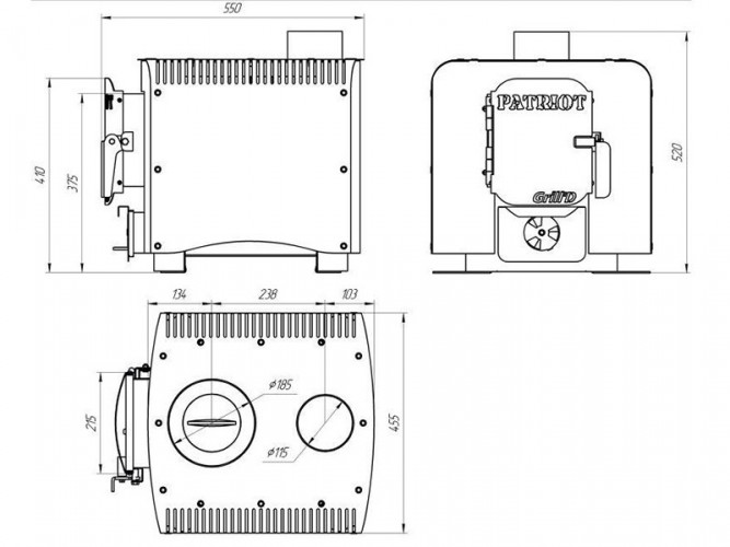 Печь длительного горения Grill’D Patriot 200 в Иркутске
