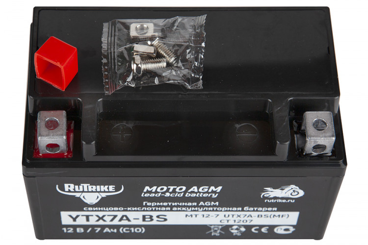 Аккумулятор стартерный для мототехники Rutrike YTX7A-BS (12V/7Ah) в Иркутске