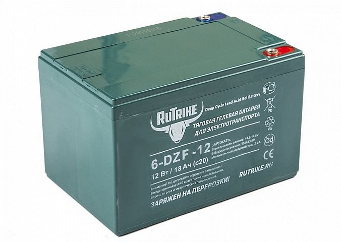 Тяговый гелевый аккумулятор RuTrike 6-DZF-12 (12V12A/H C2) в Иркутске