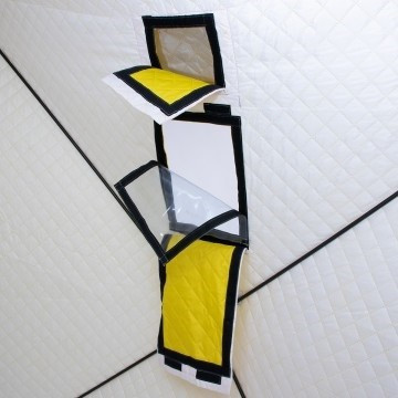 Палатка для рыбалки Helios утепл. Куб 1,8х1,8 желтый/серый в Иркутске