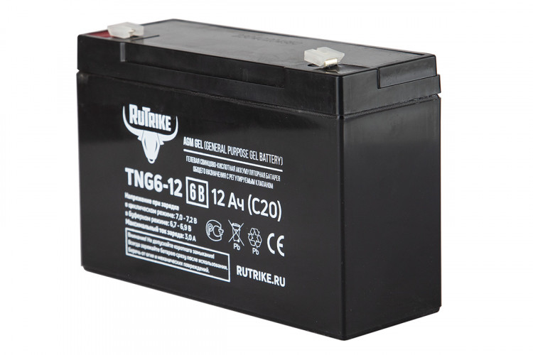 Тяговый гелевый аккумулятор RuTrike TNG 6-12 (6V12A/H C20) в Иркутске
