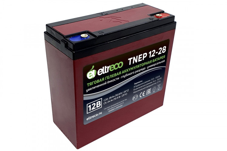 Тяговый аккумулятор Eltreco TNE12-28 (12V23,5A/H C3) нож в Иркутске