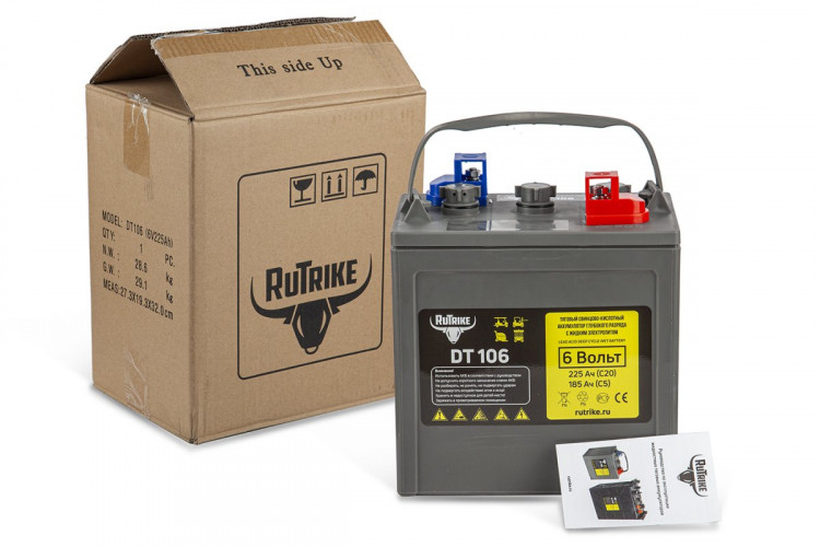 Тяговый аккумулятор RuTrike WET DT106 (T-105) 6V155A/H C3 в Иркутске