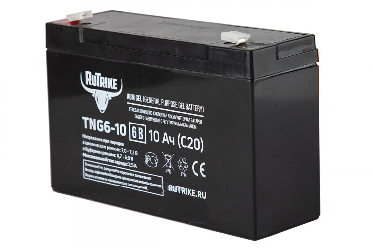 Тяговый гелевый аккумулятор RuTrike TNG 6-10 (6V10A/H C20) в Иркутске