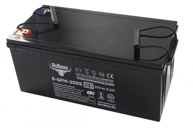 Тяговый гелевый аккумулятор RuTrike 6-GFM-200 (12V200A/H C20) в Иркутске