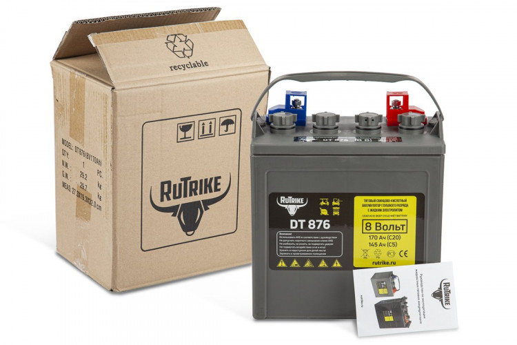 Тяговый аккумулятор RuTrike WET DT876 (T-875) 8V120A/H C3 в Иркутске