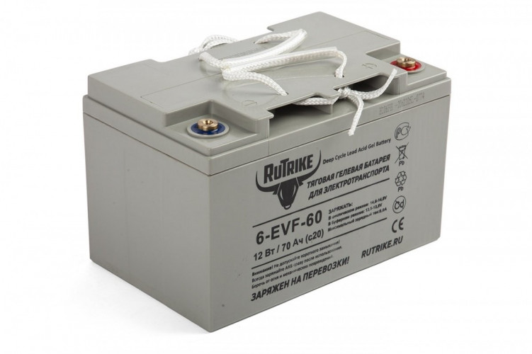 Тяговый гелевый аккумулятор RuTrike 6-EVF-60A (12V60A/H C3) в Иркутске